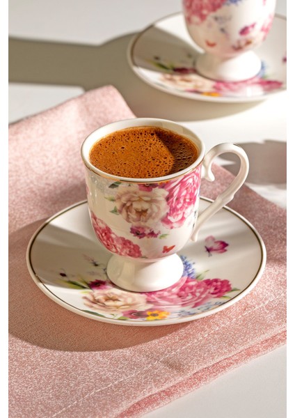 Şık 6 Kişilik 12 Parça Beyaz Porselen Kahve Fincan Takımı fiyatları