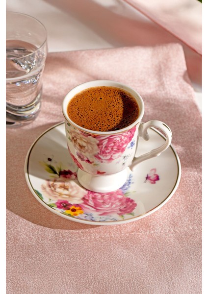 Şık 6 Kişilik 12 Parça Beyaz Porselen Kahve Fincan Takımı modelleri