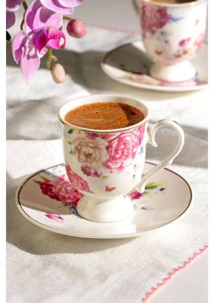 Şık 6 Kişilik 12 Parça Beyaz Porselen Kahve Fincan Takımı fırsatları