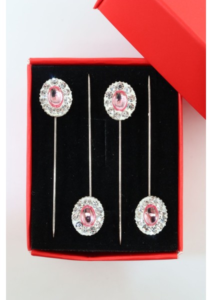 4lü Pembe Kristal Taşlı Eşarp Iğnesi. Şal Iğnesi. Türban Iğnesi. Başörtü Iğnesi. Eşarp ve Şal Iğnesi fırsatları