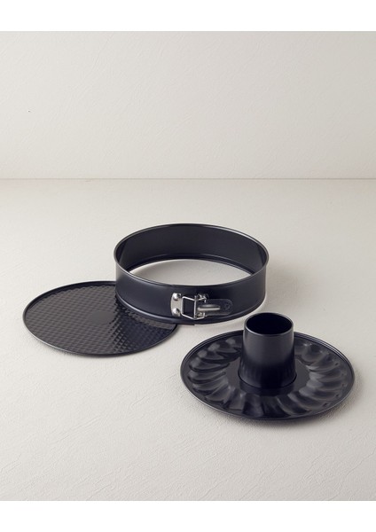 4'lü Kek Kalıbı Seti, Karbon Çelik, Klasik, Siyah, Dayanıklı ve Şık Tasarım fırsatları