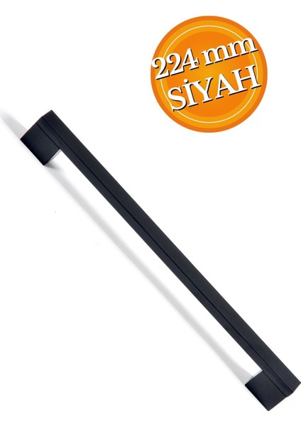 224 mm Köprü Kulp Siyah Mobilya Çekmece Vestiyer Mutfak Dolap Kulbu