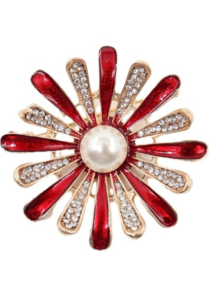 Zirkon Taşlı Incili Papatya Broş. Yaka Iğnesi Papatya Broş. Taşlı Incili Kadın Broş. Papatya Broş.