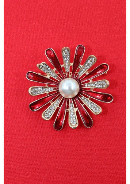 Zirkon Taşlı Incili Papatya Broş. Yaka Iğnesi Papatya Broş. Taşlı Incili Kadın Broş. Papatya Broş. modelleri