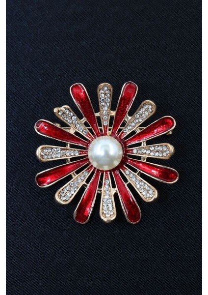 Zirkon Taşlı Incili Papatya Broş. Yaka Iğnesi Papatya Broş. Taşlı Incili Kadın Broş. Papatya Broş. fırsatları