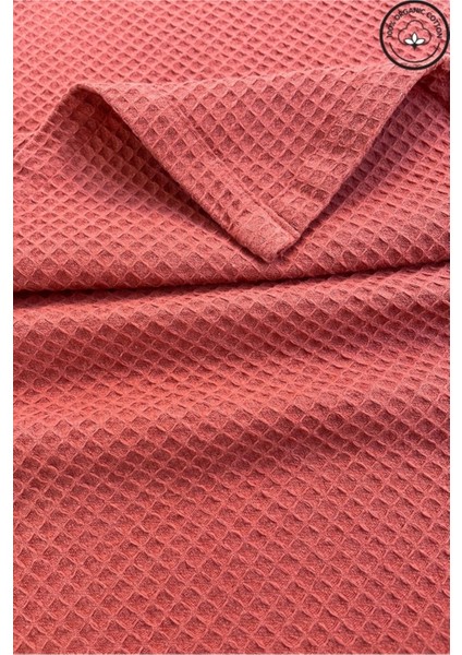 Kahverengi, %100 Pamuk Waffle Desenli Tek Kişilik Yatak Örtüsü, Otel Konforunda Lüx Seçenek