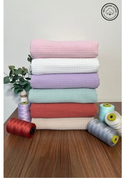 Kahverengi, %100 Pamuk Waffle Desenli Tek Kişilik Yatak Örtüsü, Otel Konforunda Lüx Seçenek indirimleri