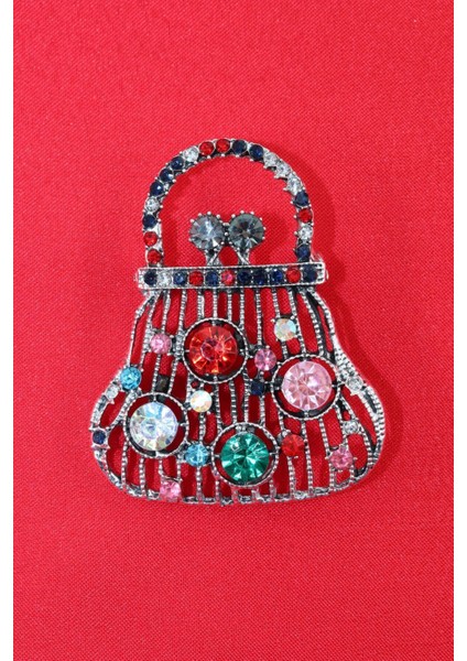 Pırlanta Taşlı Para Çantası Broş. Yaka Iğnesi Broş. Taşlı Tasarım Broş. Kadın Broş. Broş. Çanta Broş fiyatları
