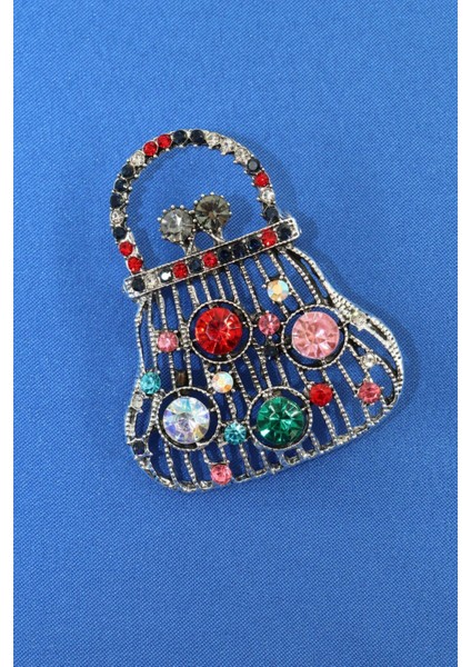 Pırlanta Taşlı Para Çantası Broş. Yaka Iğnesi Broş. Taşlı Tasarım Broş. Kadın Broş. Broş. Çanta Broş indirimleri