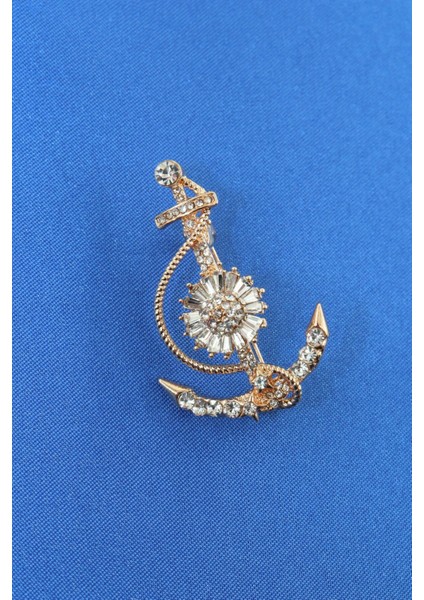 Gold Gemi Çapası Broş. Yaka Iğnesi Çapa Broş. Taşlı Broş. Kadın Broş. Erkek Broş. Broş. Çapa Broş. indirimleri