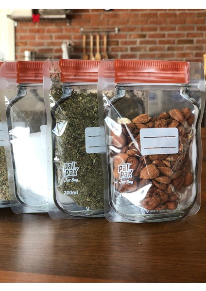 Tek Kullanımlık Meybuz Poşeti 40 Adet (5. 5X22 Cm)- 5 Adet Bakır Metal Kavanoz Poşet