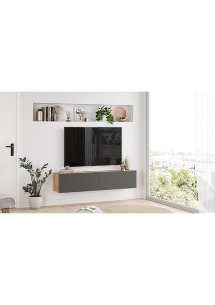 Aven Tv Ünitesi Tv Sehpası Kapaklı 140CM Çam-Antrasit AVE10-AA modelleri