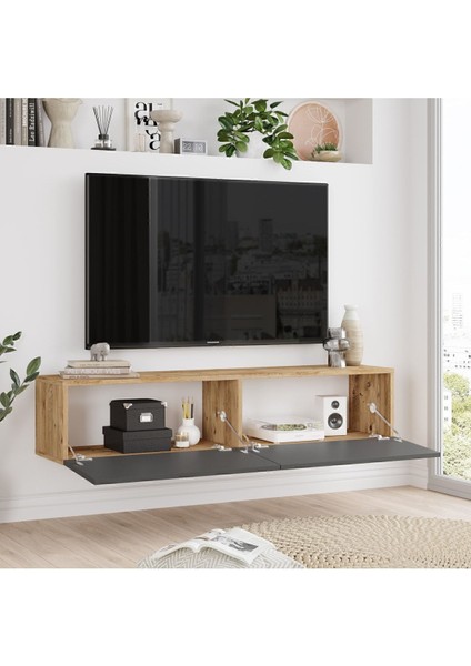 Aven Tv Ünitesi Tv Sehpası Kapaklı 140CM Çam-Antrasit AVE10-AA fırsatları