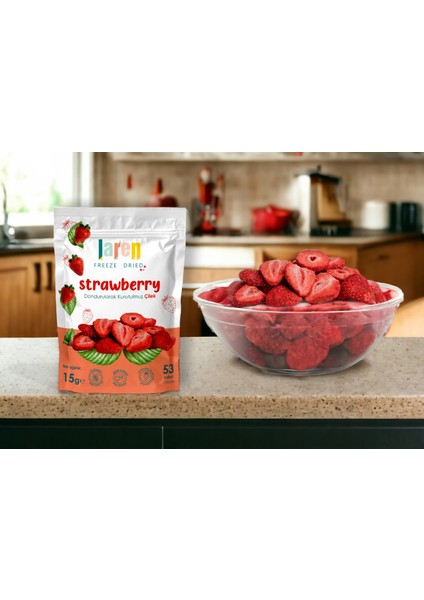 Çilek- Dondurularak Kurutulmuş Meyve - Freeze Dry Kuru Meyve 15gr-3'lü fırsatları