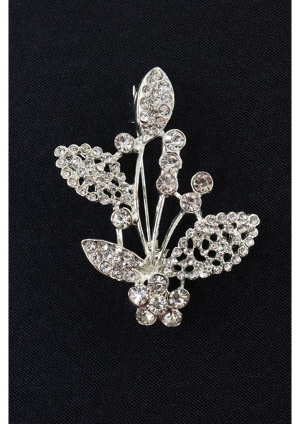 Gümüş Renk Kristal Taşlı Defne Yaprağı Broş. Tasarım Broş. Kadın Broş. Broş. Defne Yaprağı Broş. indirimleri