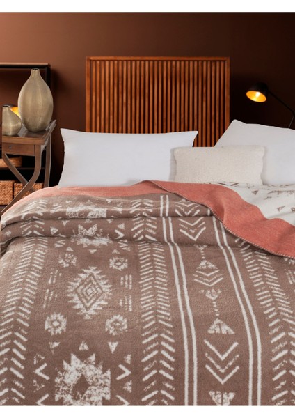 Ekru Pamuklu Çift Kişilik Yatak Battaniyesi, Rahat ve Şık Tasarım indirimleri