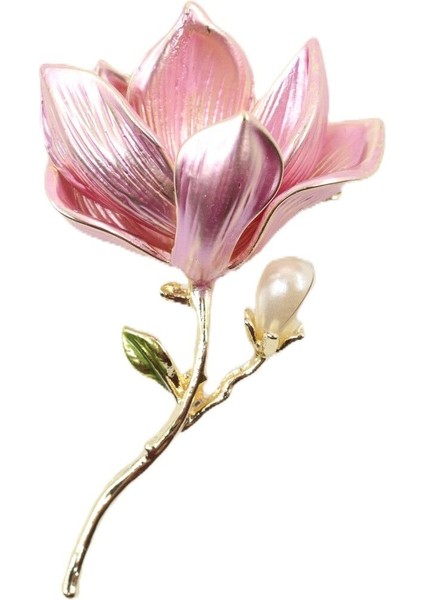 Incili Manolya Broş. Yaka Iğnesi Manolya Broş. Tasarım Manolya Broş. Kadın Broş. Manolya Broş.