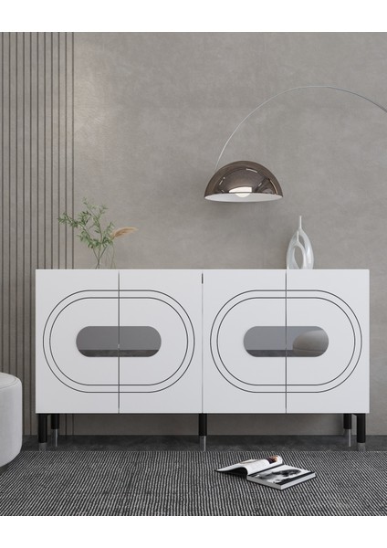 Demetct (KB150) Konsol Beyaz-Gümüş