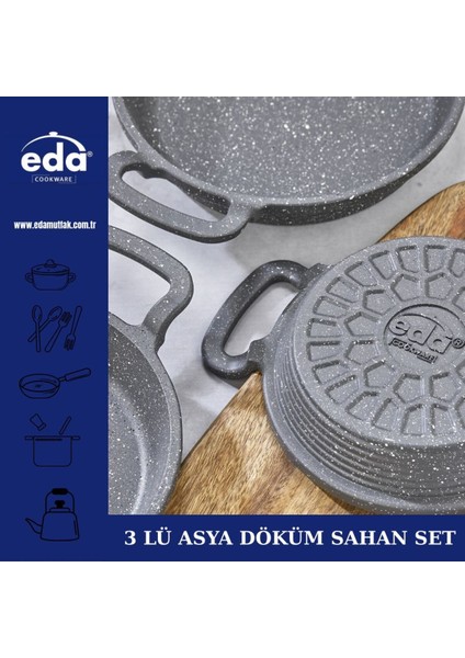 18/20/22 cm Döküm Sahan, Dayanıklı ve Şık Mutfak Gereci modelleri