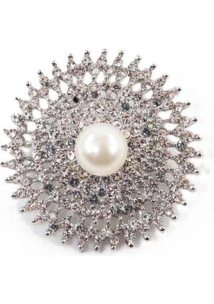 Gümüş Renk Incili Retro Güneş Broş. Kristal Taşlı Tasarım Güneş Broş. Yaka Iğnesi Broş. Güneş Broş modelleri