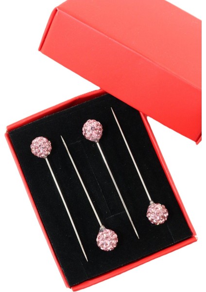 4’lü Pembe Taşlı Eşarp Iğnesi. Şal Iğnesi. Türban Iğnesi. Başörtü Iğnesi. Eşarp ve Şal Iğnesi.