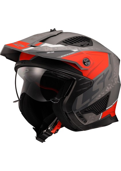 Drıfter Devor Mat Gri-Tıtanıum-Kırmızı Kask modelleri