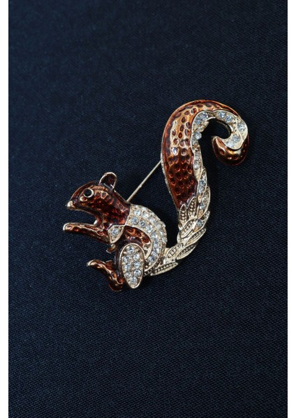 Zirkon Taşlı Sincap Broş. Yaka Iğnesi Kelebek Broş. Taşlı Broş. Kadın Broş, Erkek Broş. Sincap Broş. fırsatları