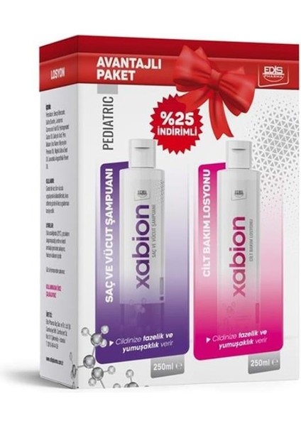 Xabion Pediatric Cilt Bakım Losyonu 250 ml+ Şampuanı 250 ml Kofre Paket