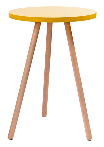 Zigon Sarı Sehpa 3'lü 34X34 cm - 41-43-44 cm modelleri