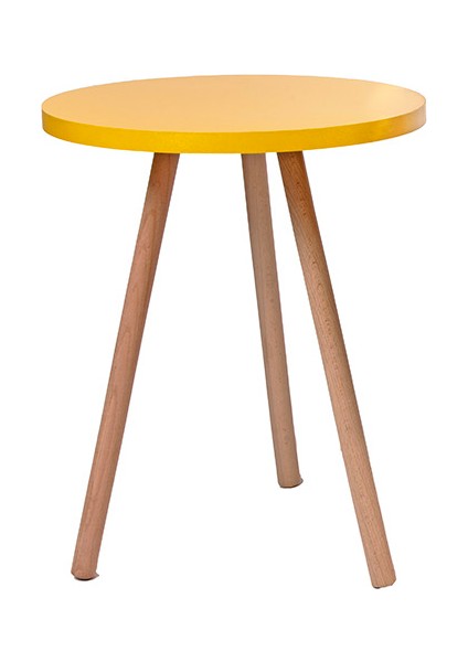 Zigon Sarı Sehpa 3'lü 34X34 cm - 41-43-44 cm indirimleri