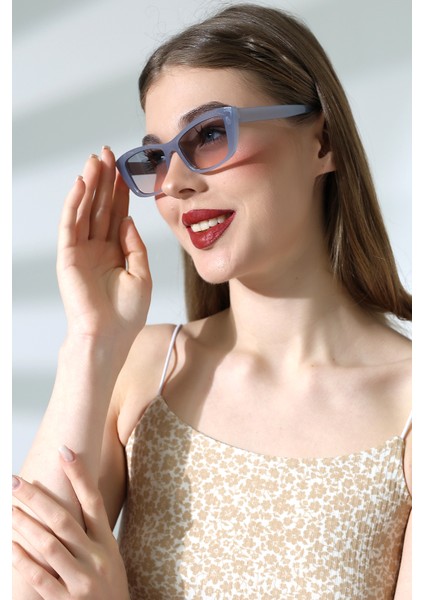 Kadın Gri Cat Eyes Degrade UV400 Güneş Gözlüğü 23009 C15