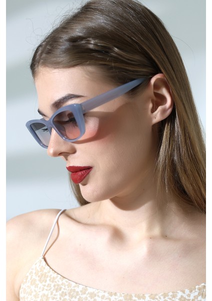 Kadın Gri Cat Eyes Degrade UV400 Güneş Gözlüğü 23009 C15 fırsatları