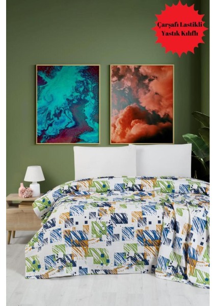 Gri Tek Kişilik Lastikli Çarşaf ve Pike Takımı, Konforlu ve Şık Uyku Seti