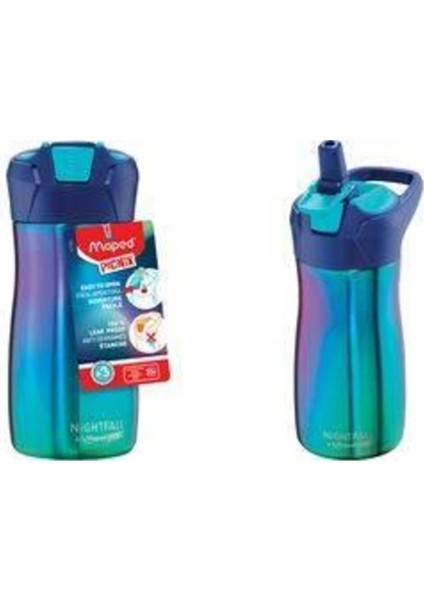 430ML Çelik Matara Nightfall Mavi, Şık ve Dayanıklı Seyahat Yanı.
