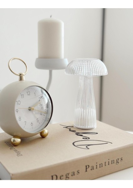 Mantar Tasarımlı Pilli LED Masa Lambası, Beyaz, Şık ve Fonksiyonel Aydınlatma fırsatları