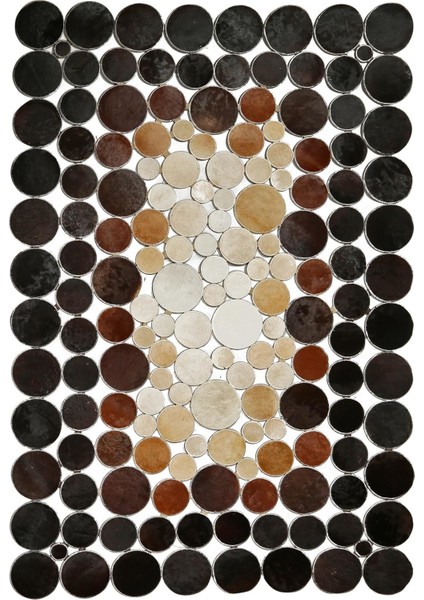 Kahverengi Beyaz Dana Derisi Puantiye Halı, Şık ve Modern Dekorasyon Halısı fiyatları