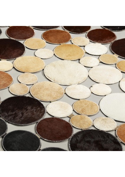 Kahverengi Beyaz Dana Derisi Puantiye Halı, Şık ve Modern Dekorasyon Halısı fırsatları