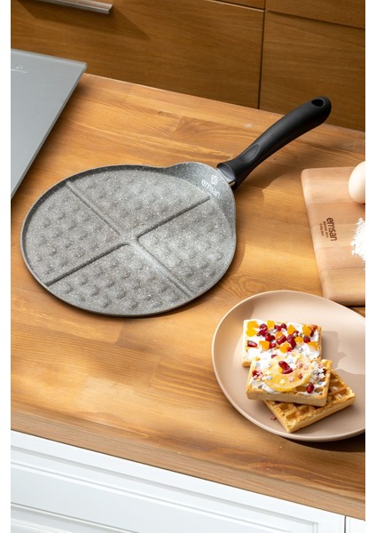 26 cm Granit Waffle Tavası, Dayanıklı ve Şık Tasarım, Kullanışlı Mutfak Gereci