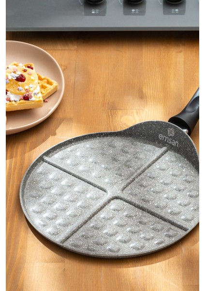 26 cm Granit Waffle Tavası, Dayanıklı ve Şık Tasarım, Kullanışlı Mutfak Gereci fırsatları