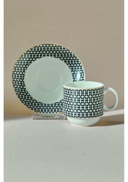 Altı Kişilik Şık Kahve Fincan Seti, 80 Ml, Siyah Renkli, Kaliteli ve Zarif Tasarım fiyatları