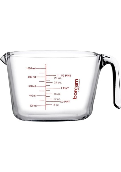 Şeffaf Ölçü Kabı, 1000CC, Dayanıklı ve Pratik Mutfak Gereci