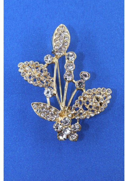 Gold Renk Kristal Taşlı Defne Yaprağı Broş. Tasarım Broş. Kadın Broş. Broş. Defne Yaprağı Broş. fırsatları