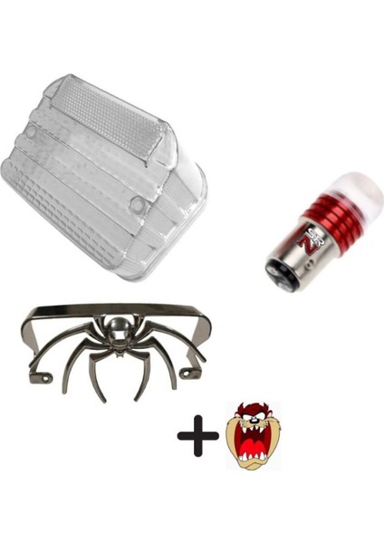 Cg Çita Şeffaf Stop Camı+Örümcek+Stop Çakar Ampülü Kırmızı +Hdiye Tzmnya Sticker