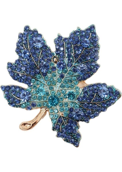 Zirkon Taşlı Akça Ağaç Yaprağı Broş. Yaka Iğnesi Akça Ağaç Broş. Kadın Broş. Akça Ağaç Yaprağı Broş.