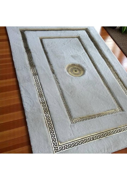 Gri Altın Işlemeli Yumuşak Peluş Halı, Kaymaz Taban Salon Halısı fiyatları