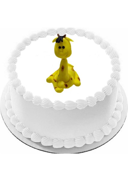 Şeker Hamurundan Pasta Tamamlayıcı Süs Zürafa Modelli Figür