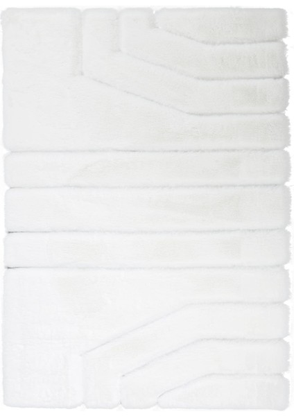 Beyaz Yumuşak Peluş Halı - Şık Yatak Odası Halısı, Kaymaz Taban Halı fırsatları