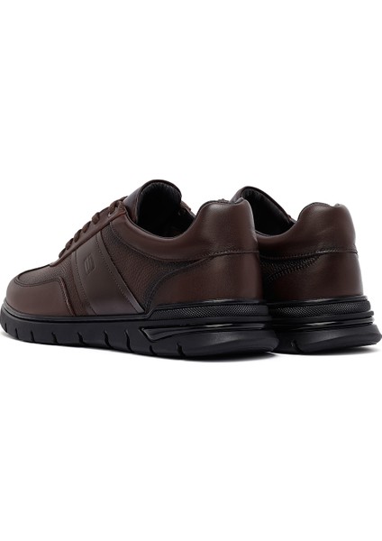 Erkek Kahverengi Bağcıklı Deri Casual Sneaker 25WFD660014 indirimleri