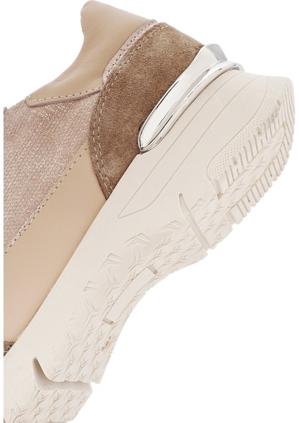 Kadın Vizon Bağcıklı Kalın Tabanlı Deri Sneaker 25AFD371014