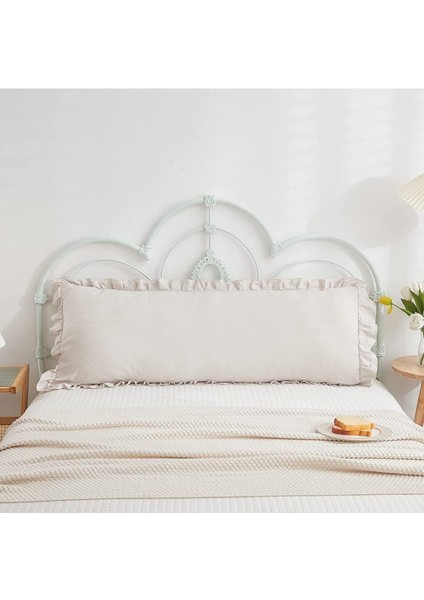 Fırfırlı Pamuklu Uzun Yastık Kılıfı 50X135 cm Bej, Antialerjik, Rahat Kullanım fiyatları